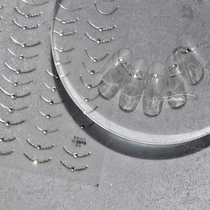 5D Embossed French Tip Nail Art Stickers Silver Gold Nail Stickers for Nail Art Self Adhesive Stripe Nail Decals with Rhinestone Design French Tip Nail Art Supplies for Women Girls