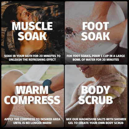 Coach Soak: Recovery Bath Soak – Rejuvenating Post Workout Natural Magnesium Flakes - 21 Minerals, Essential Oils & Dead Sea Bath Salts - Absorbs Faster Than Epsom Salts, 3lbs (Eucalyptus Tea Tree)