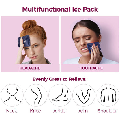 Cooling Eye Mask Ice Face Mask - Gel Beads Hot Cold Compress Reusable Ice Face Eye Mask, Under Eye Patches & Ice Pack Set, Cold Eye Mask for Sleeping Dark Circles Puffiness Dry Eye Headache (Rose Red)