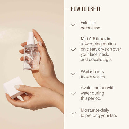 Nuda Face Tan Water | Lightweight and Clear Self Tan Face Mist | Cruelty Free Face Tanner Water with Natural Ingredients | Buildable Spray Tan Solution (75 mL)