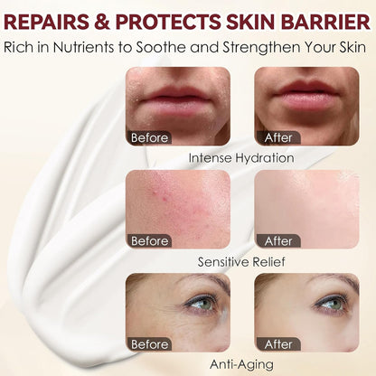 Beef Tallow for Skin, 100% Grass-Fed Whipped Beef Tallow and Honey Balm with Wild Honey & Beeswax, Face & Body Moisturizer Cream for Sensitive Skin 4 FL.OZ