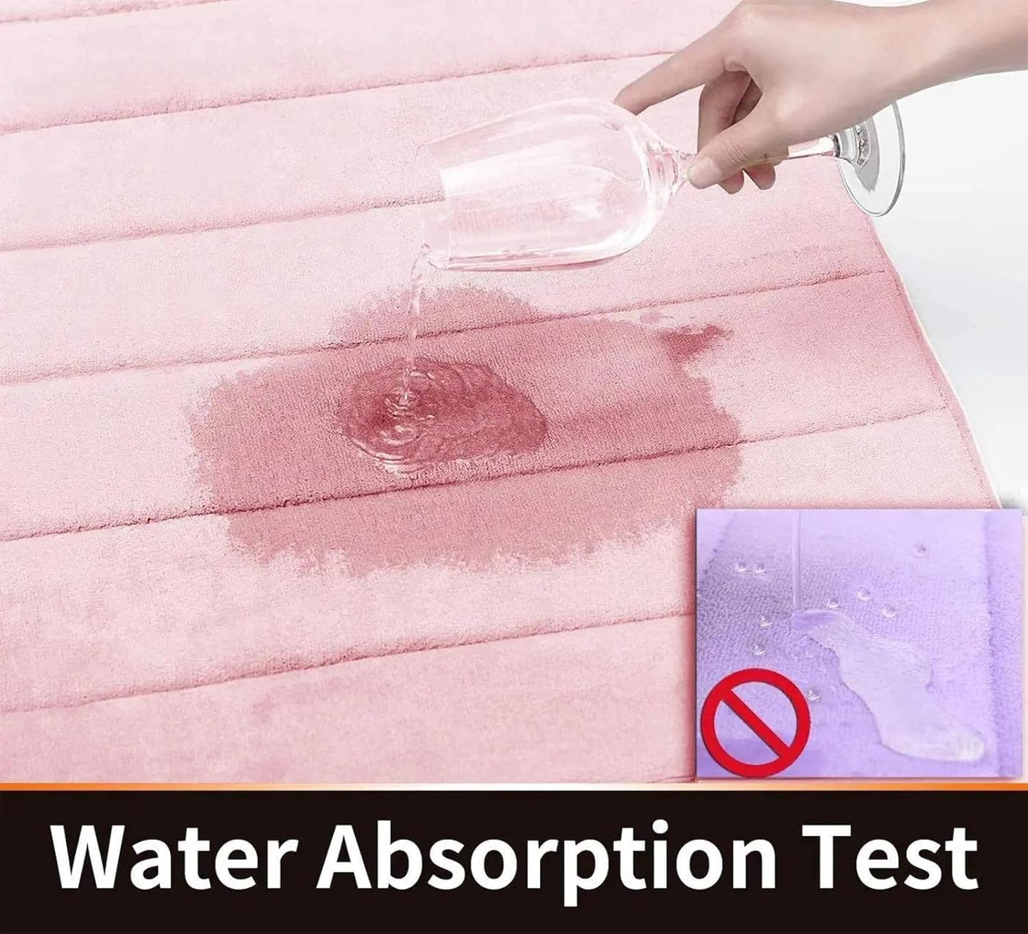 Yimobra Bathroom Runner 55"x24", Non Slip Memory Foam Bath Mat, Super Soft Water Absorbent Hallway Carpet, Machine Washable Rug for Vanity Tub Shower, Pink