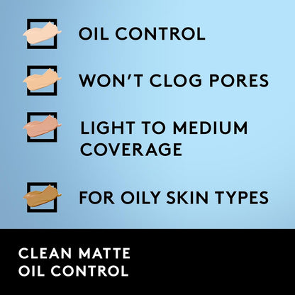 COVERGIRL Clean Matte Liquid Foundation Buff Beige 525, 1 oz (packaging may vary)