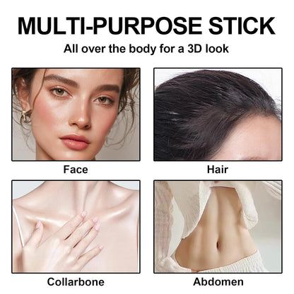 3Pcs Cream Contour Stick Makeup Kit, Shades with Highlighter, Blush and Bronzer Contour Stick for Sculpt the Cheeks, Long Lasting, Waterproof, Matte & Dewy Finish FAIR(7+9+11)