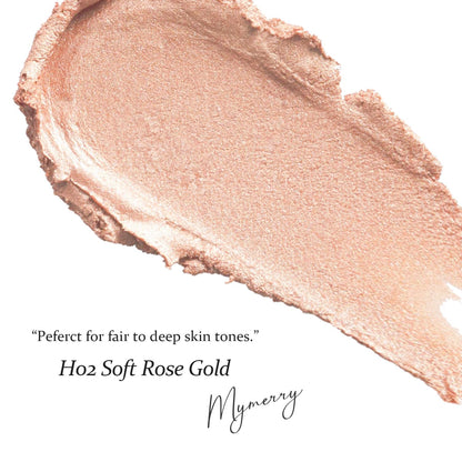 Dewy Highlighter Makeup, Highlighter Makeup Stick for Face and Body, Radiant & Shimmer Glow, Buildable Color for All Day | Vegan & Cruelty-Free | Champagne Rose Gold 15g/0.53fl.Oz