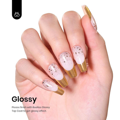 Beetles Gold Glitter Gel Nail Polish, 9ml Diamond Shiny Gel Polish Shimmer Reflective Sparkle Gold Color for Nail Art Soak Off UV LED Nail Lamp Dancing Glitter Gifts for Women