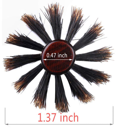 PERFEHAIR Soft Boar Bristle Round Brush for Fine, Thin Hair or Beards - 1.3 inch for Drying, Styling, Curling, Adding Volume