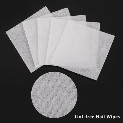 650 Pcs Lint Free Nail Wipes 2" x 2" Nail Polish Removers Cotton Pads and 20 Pcs Reusable Toes & Fingers Nail Soak Off Clips