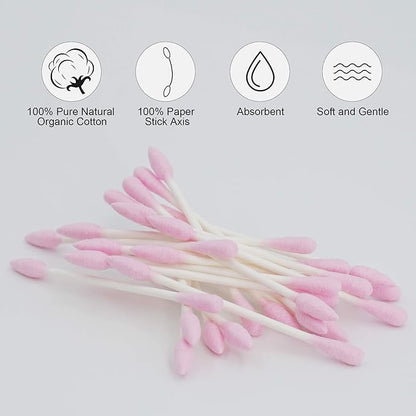 Pink cotton swabs precision pointed