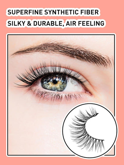 Wispy Cat Eye Lashes False Eyelashes Natural 10mm Short Lash Pack Soft Strip Eyelash 3D Volume C Curl Natural Eyelashes 7 Pair Siligli Lashes