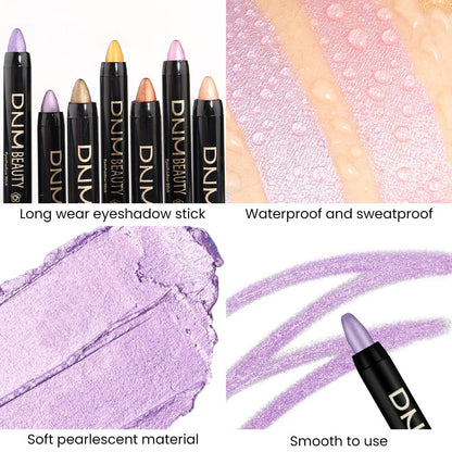 evpct Light Purple Shimmer Cream Eye Shadow Brightener Sticks Set for Eyes, Light Purple Shimmery Matte Pencil Eye shadow Applicator Stick Pen Palette Makeup Waterproof sombras en crema para ojos 08#