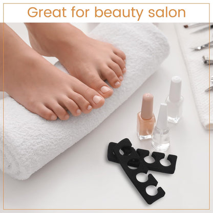 300 Pcs Toe Separators for Nail Polish Bulk Toe Separator Pedicure Correct Foot for Men Women Nail Polish Comfy Soft Pedicure Supplies (Black)