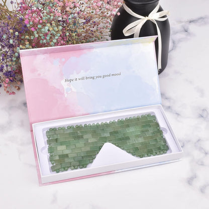 Jade Eye Mask Reusable Jade Mask 100% All Natural Adventurine Jade Eliminate Wrinkles, Puffiness, & Migraine Relief Mask