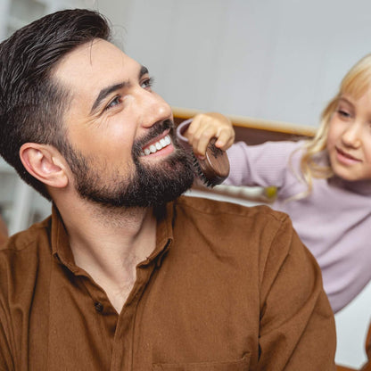 BFWood Small Travel Beard Brush - Natural Boar Bristles with Black Walnut Wood