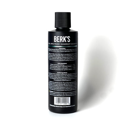 Berk's Full Spectrum Dandruff Shampoo with Coal Tar, Salicylic Acid, Sulfur, and Rosemary Oil, 8 Fl Oz (2-pack)
