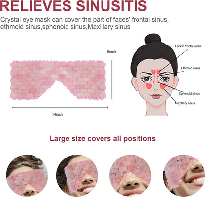 Rose Quartz Eye Mask Cooling Crystal Eye Mask for Headache Relief and Sinusitis Alleviation