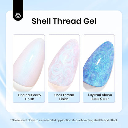 Beetles Pearl Gel Nail Polish - Swirling Clouds 15ML Pearl White Gel Polish Shimmer Mermaid Iridescent Pearlescent Nail Polish Soak Off Uv LED Lamp Need Manicure Salon DIY Nail Art Gift for Women
