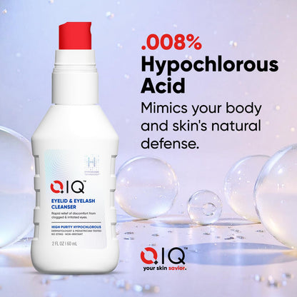 Eyelash and Eyelid Cleanser – High Purity Hypochlorous Eye Wash Solution, Lid and Lash Cleanser that Quickly Calms and Soothes Irritated, Clogged Skin (2oz)