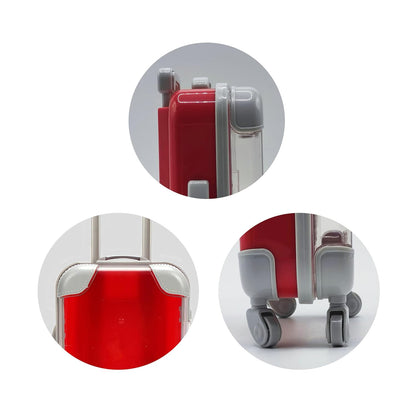 False Eyelash Storage Box, Portable Travel Organizer Mini Luggage False Eyelash Tray Makeup Tool (RED)