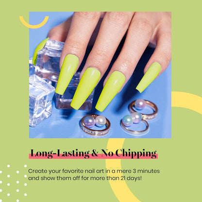 Beetles Neon Yellow Gel Nail Polish, Bright Yellow Lala Lime Color Neon Gel Polish Halloween Soak Off Uv Led Nail Lamp Gifts for Women -Size: 15 ml/Each