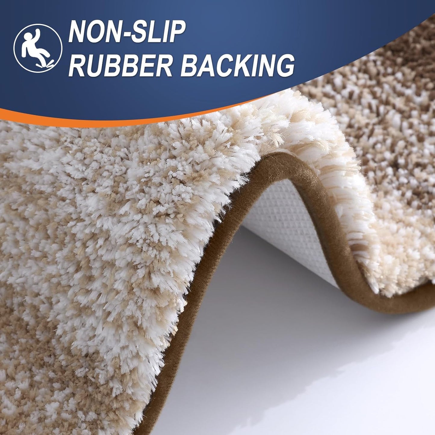 OLANLY Bathroom Rugs Mat 30x20, Extra Soft Absorbent Microfiber Bath Rugs, Rubber Backing, Quick Dry, Machine Washable Bath Mats for Bathroom Floor, Tub and Shower, Home Decor Accessories, Light Brown