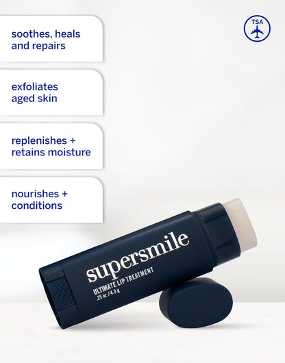 Supersmile Ultimate Lip Treatment - Healing for Dry, Cracked Lips - Nourishing Lip Balm with Collagen & Shea Butter - Hydrating Lip Plumper & Soothing Lip Moisturizer