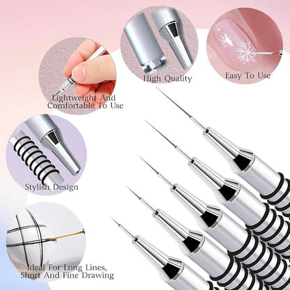 5pcs Nail Art Liner Brushes,Liner