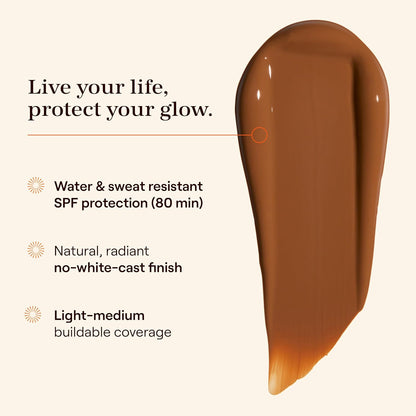 Live Tinted Hueguard Skin Tint SPF 50 - Tinted Mineral Sunscreen with Light-Medium Buildable Coverage With a Hydrating and Radiant Finish - Water and Sweat Resistant, 1.35 fl oz - Shade 04
