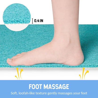 Non-Slip Bathtub Mat, Anti Slip Shower Mat, Fast Drying Bathtub Mats, Foot Scrubber Mat, Anti Slip Mat for Tub, Floor, Bathroom, Kitchen, Home, Hotel (Turquoise Blue 40"×16")