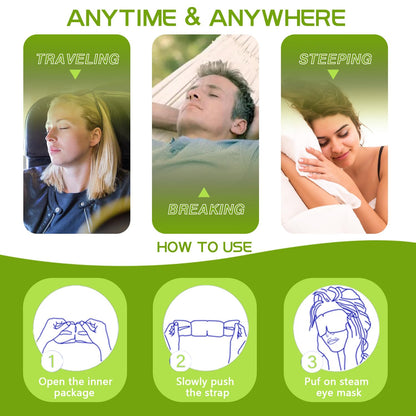 Sleep Mask for Travel Essentials,Steam Eye Mask Green Tea,Reduce Eye Patches for Puffy Eyes and Dark Circles,Hydrate & Soothe Tired Eyes, Self Heated Eye Masks,Self Care SPA Gifts for Women,20 Packs