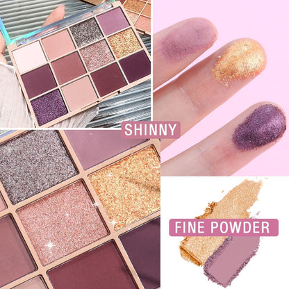 SUAKE Neutral Smokey Eye Shadow Palette,Nude Mauve Rose Gold Cream Eyeshadow Palette,Make Up Pallets for Women, Highly Pigmented Long Lasting Naturing-Looking,Blendable,Vegan