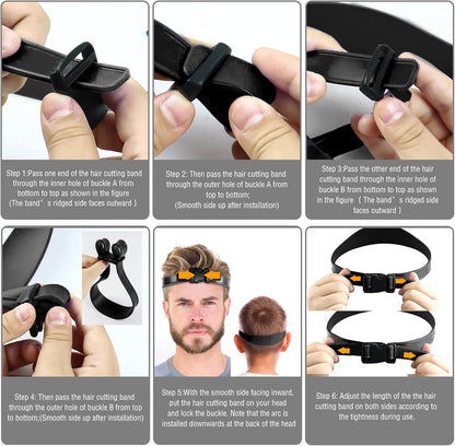 Neckline Shaving Template and Adjustable Hair Trimming Guide,DIY Self Haircutting System, Shaving and Keeping a Clean and Straight Neck Hairline,Easy Use Tool Soft Portable (Black)