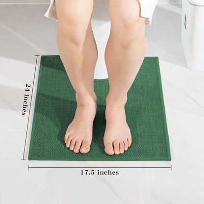 chakme Bathroom Rugs Mat U-Shaped 24x17, Ultra ThinNon Slip Bath Mat Small Quick Dry Absorbent Bath Matfor Bathroom Floor, (Dark Green, U-24"x17")