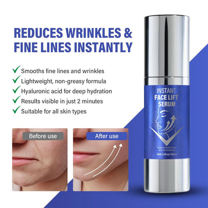 Instant Face Lift Serum，Face Lifting & Skin Tightening, Smooth Fine Lines, Pores and Deep Wrinkles,1Fl Oz