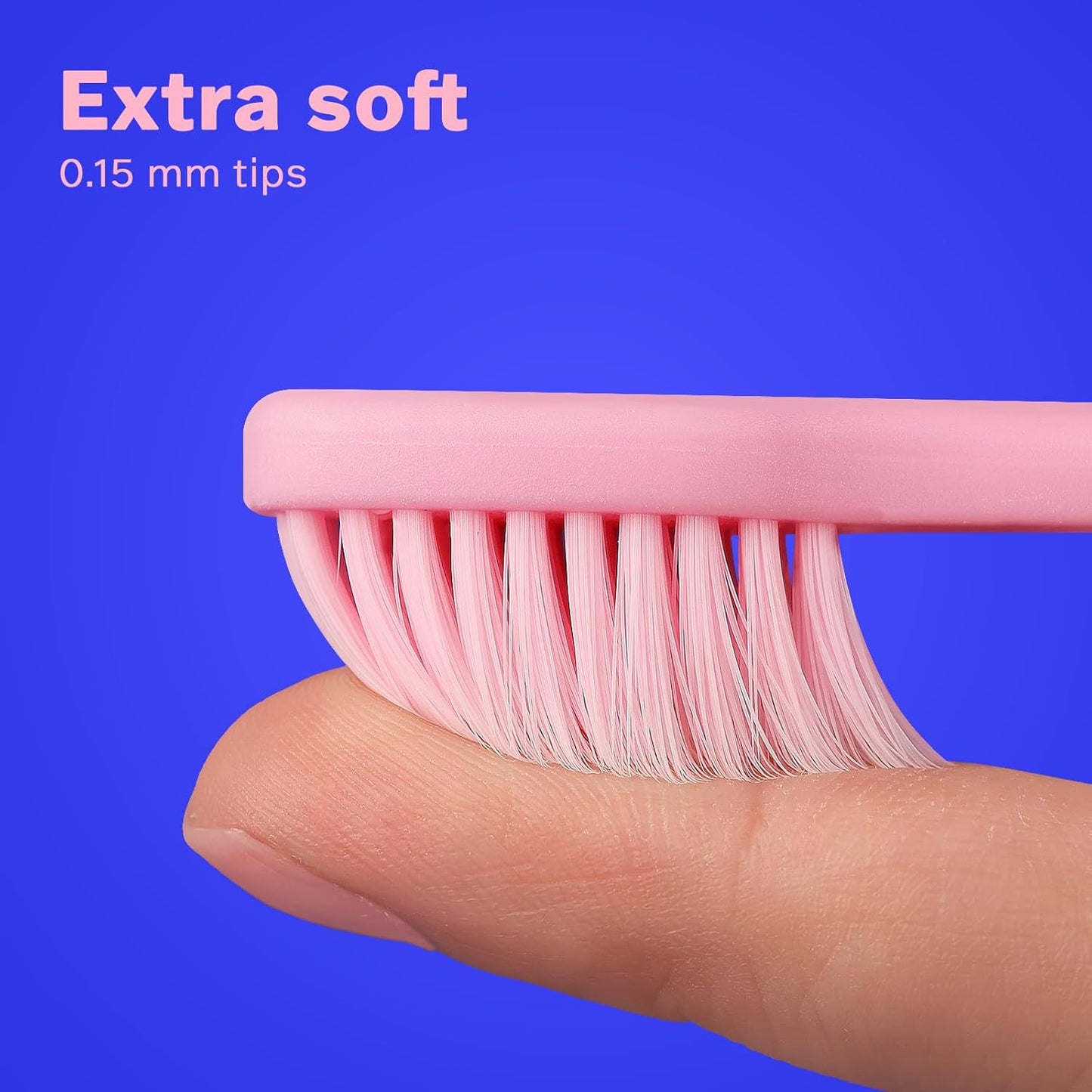 Max Extra-Soft Toothbrush for Adults Sensitive Gums – Gentle Bristles, Wide Angled Head for Back Teeth, Ergonomic Non-Slip Grip, BPA-Free Handle, Individually Wrapped, 4-Pack(Pink)