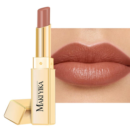 MAKI YIKA Moisture Nude Lipstick for Women Hydrate Lip Balm for Dry Cracked Lips Weightless Glossy Lip Color Juicy Finish,MA055 Mica Nude