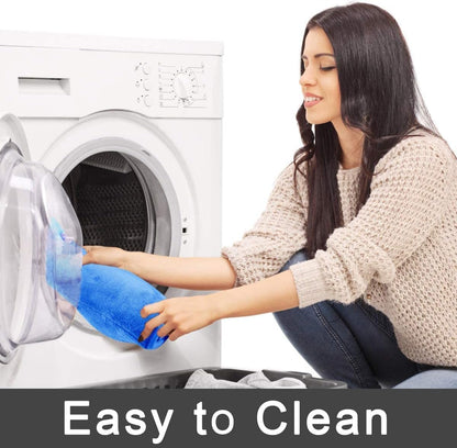 Yimobra Memory Foam Toilet Bath Mat U-Shaped, Soft and Comfortable, Super Water Absorption, Non-Slip, Thick, Machine Wash and Easier to Dry for Bathroom Commode Contour Rug, 24 X 20 Inches, Blue