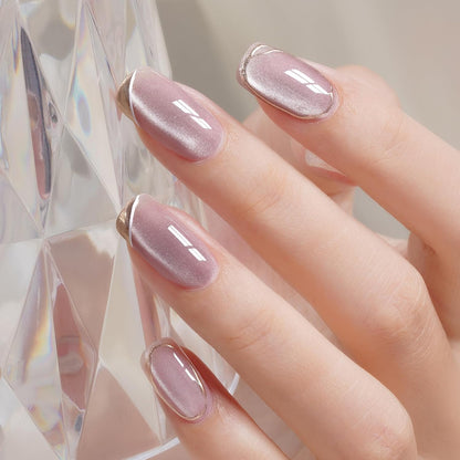 AILLSA Cat Eye Gel Nail Polish Purple Crystal Glitter Polish with Magnet, Smokey Glass Jelly Nail Polish Sparkle Shimmer Reflective Translucent Color U V Gel Salon DIY at Home 0.5 OZ GF23