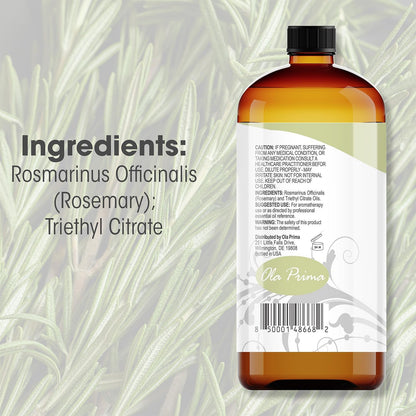Ola Prima Rosemary Essential Oil (16oz Bulk) for Aromatherapy, Diffuser, Mood Booster – Rosemary Oil for Hair Growth