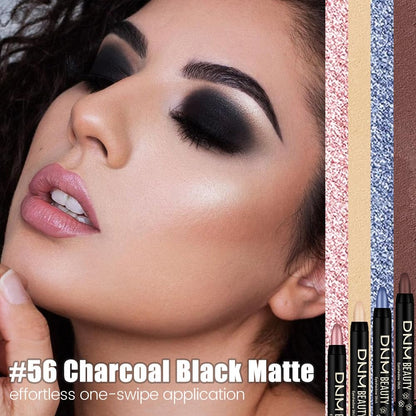 evpct Black Matte Cream Eye Shadow Sticks Brightener Pencils for Women, Long Lasting Silky Eyeshadow Applicator Stick Pen Waterproof, Blendable Crease-Proof Stick Eyeshadow Matte Black Eye Makeup 56