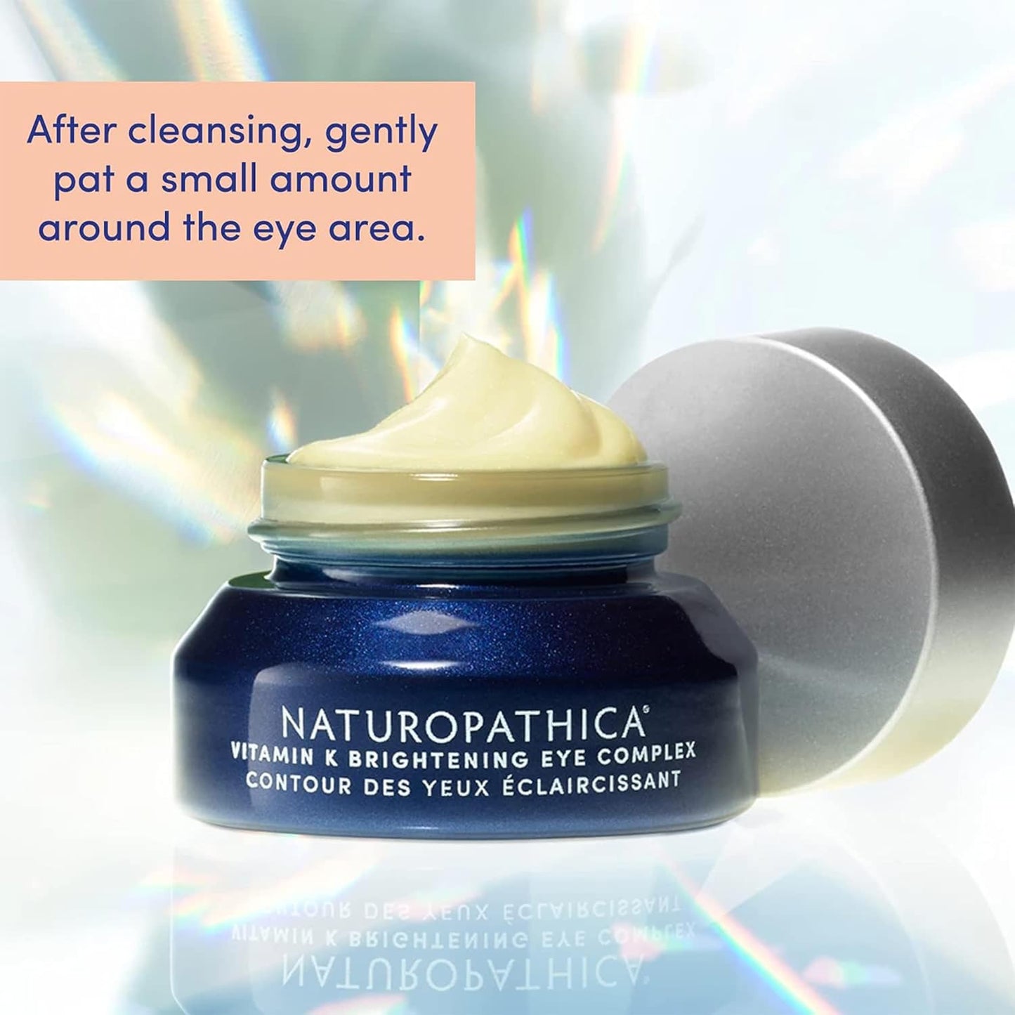 Naturopathica Vitamin K Brightening Eye Complex, Daily Eye Cream for Dark Circles and Puffy Eyes, Under Eye Cream to Help Firm and Revitalize Tired Eyes, 0.5 fl oz