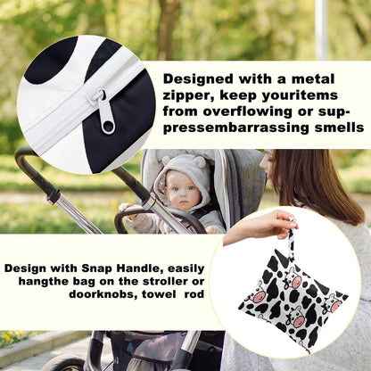 Cow Gifts for Women, 2Pcs Wet Bags, Wet Dry Bag Reusable for Swimsuit, Travel, Diapers, Pool, Beach, Dirty Yoga Gym Clothes, Toiletries, Makeup Bag, Waterproof Goose Cow Print Stuff Birthday Gifts
