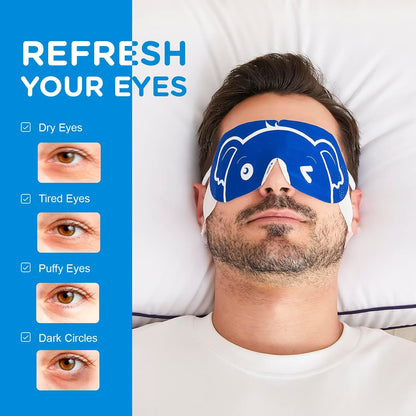 20 Packs Men's Steam Eye Mask for Dry Eyes, Spa Warm Eye Mask, Heated Sleep Mask for Dark Circles, Puffy Eyes, Plane Travel Essentials, Sleep gift set for Men|Teacher|Dad|Boyfriend|Family(Unscented)