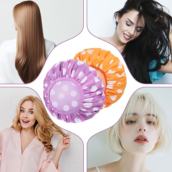 2 sets large shower caps