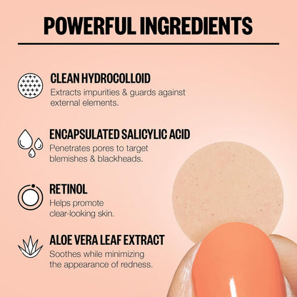 PEACE OUT Acne Healing Dots Helps Clear Blemishes Overnight, Fast Acting Hydrocolloid Pimple Patches for Breakouts with Salicylic Acid, Retinol and Aloe Vera, Award Winning Skincare Solution 10 Count