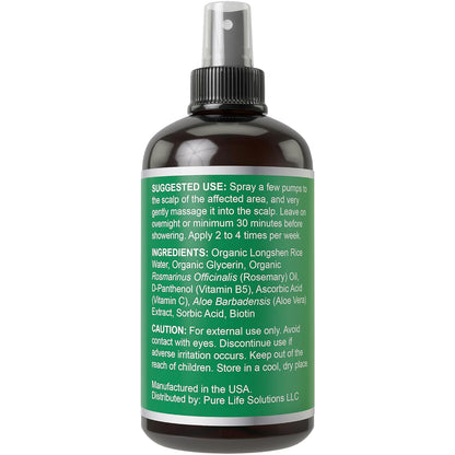 Biotin + Rosemary Oil Spray For Hair Growth. Vegan Leave In Conditioner For Women, Men. Strengthens & Hydrates Thinning, Dry Hair for a Healthier-Looking Scalp