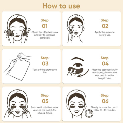 20Pcs/10Pairs Under Eye Patches Gold for Dark Circles, Puffy Eyes, and Wrinkles, 24K Gold Eye Mask for Face, Eye Cream for Men and Women