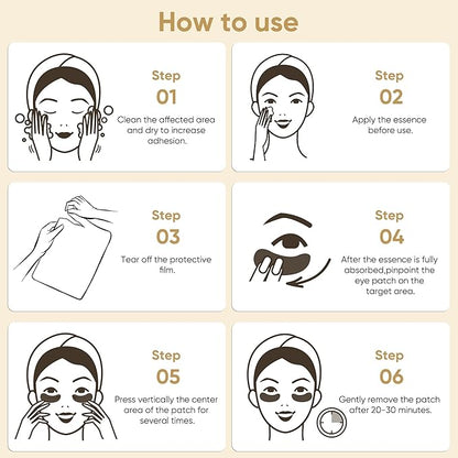 20pcs/10pairs under eye patches gold