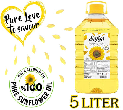 Safya - 100% Pure Sunflower Oil, (5 L) 1.32 Gallon