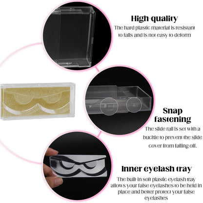 Empty Lash Boxes, 30 Pack Customizable False Eyelash Packaging Cases Bulk Storage Containers, Premium Display and Protection (Yellow)